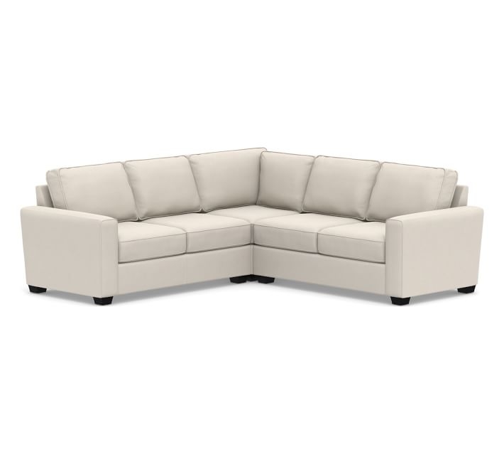 SoMa Fremont Square Arm Upholstered 3-Piece L-Shaped Corner Sectional, Polyester Wrapped Cushions, Performance Everydaysuede(TM) Stone - Image 0