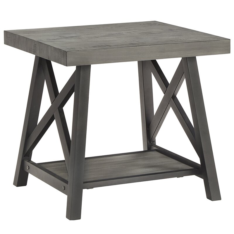 Isakson Trestle End Table with Storage - Image 0