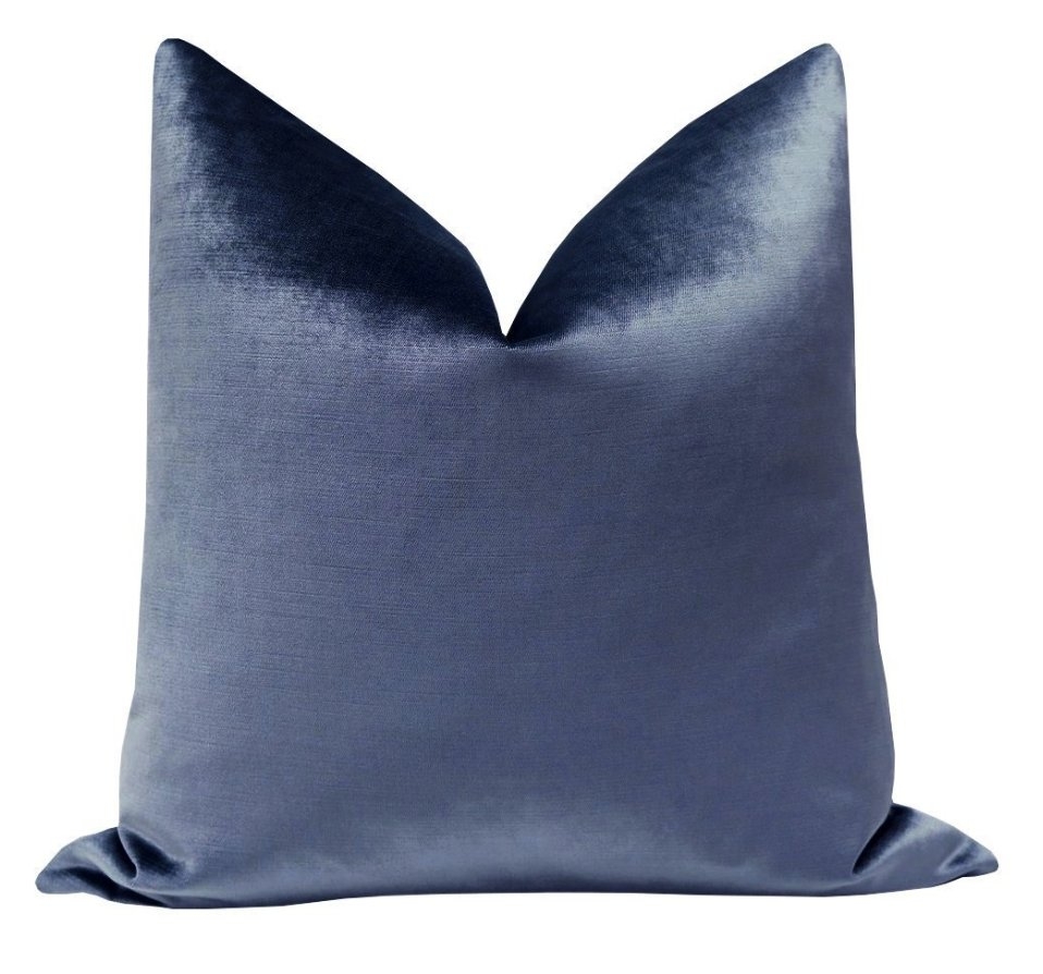 Signature Velvet // Prussian Blue Throw Pillow Cover - 26x26 - Image 0