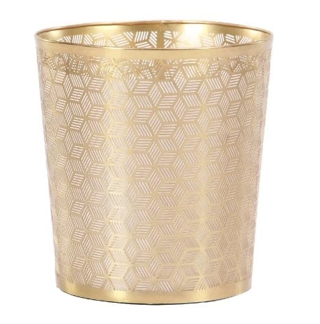 Modern Geometric Lattice Design Round Waste Basket - Image 0