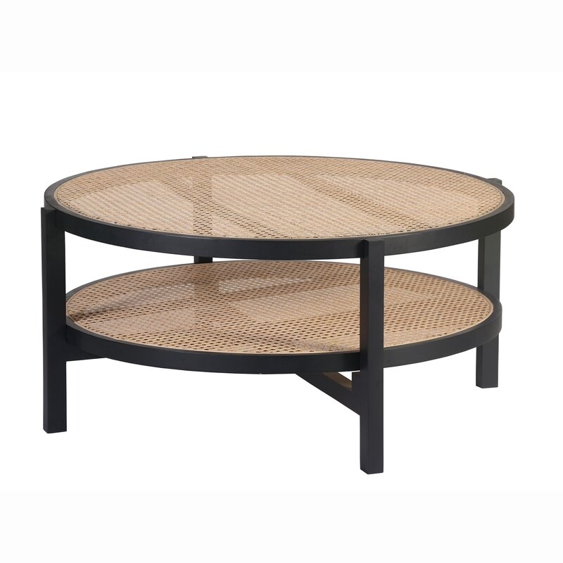 IzabellaI Solid Wood With Natural Cane Coffee Table Open Box - Image 0