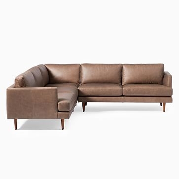 Haven Loft Set 03: Left Arm Sofa, Corner, Right Arm Sofa, Trillium, Saddle Leather, Nut, Pecan - Image 2