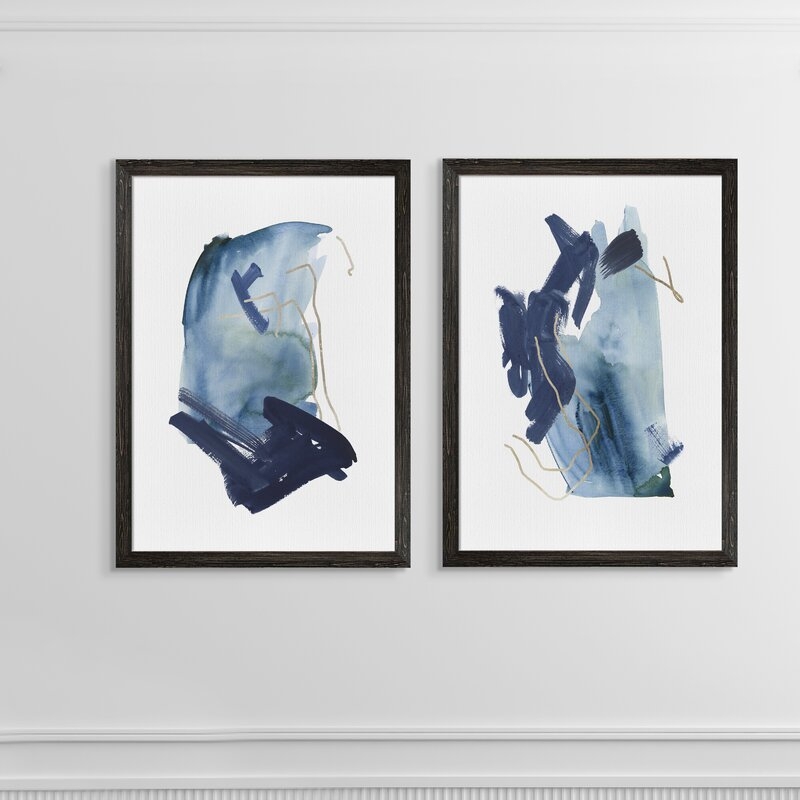 Indigo Collide III by Vincent Van Gogh, Picture Frame Painting, Set of 2 - Image 1