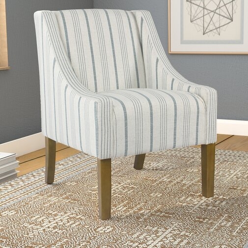 Londonshire Swoop Armchair - blue/Cream - Image 2