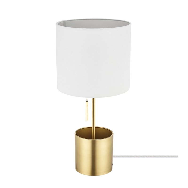 Pratt 19" Brass Table Lamp with USB - Image 0