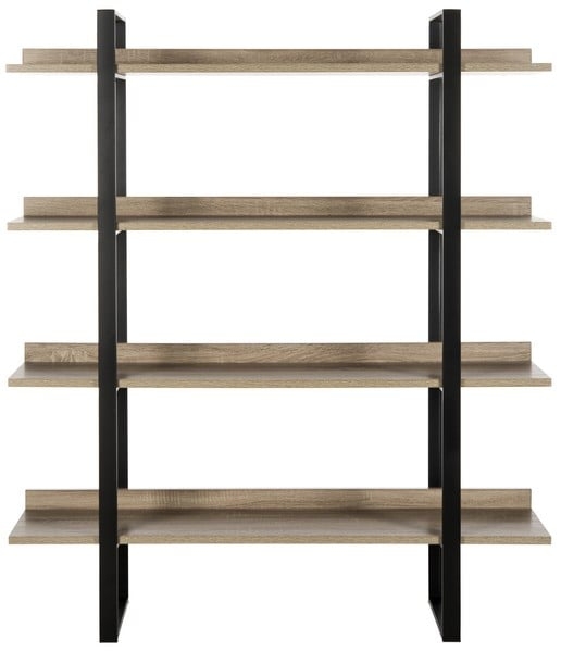 Melissa Retro Mid Century 4 Tier Etagere - Oak/Black - Safavieh - Image 0