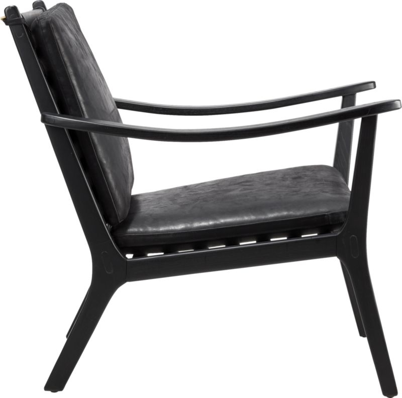 Parlay Black Leather Lounge Chair - Image 5