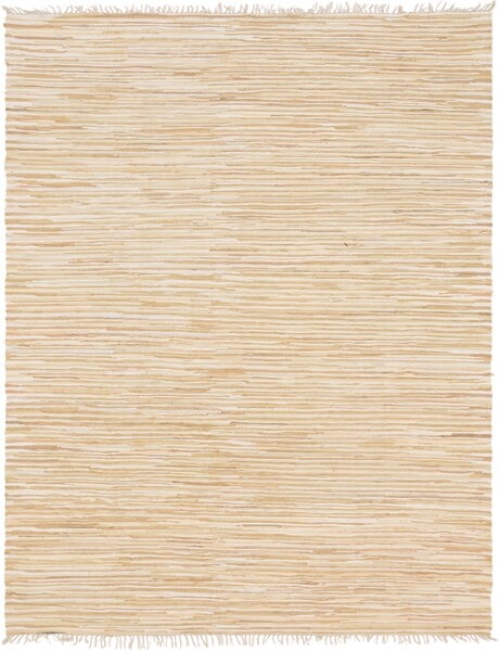 Marchan Chindi Hand-Knotted Cotton Beige Area Rug 9 x 12 - Image 0