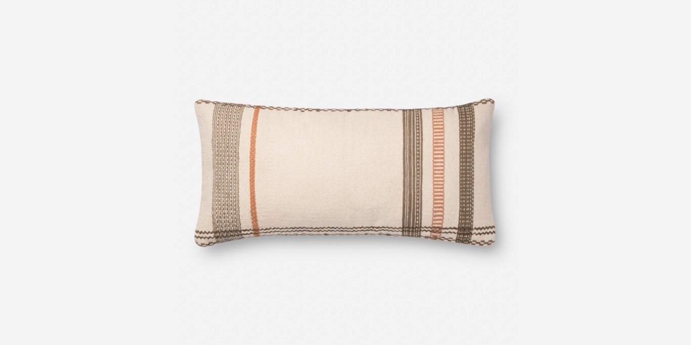 P1088 MH IVORY / COPPER, 12"x27" Pillow with Down Insert - Image 0