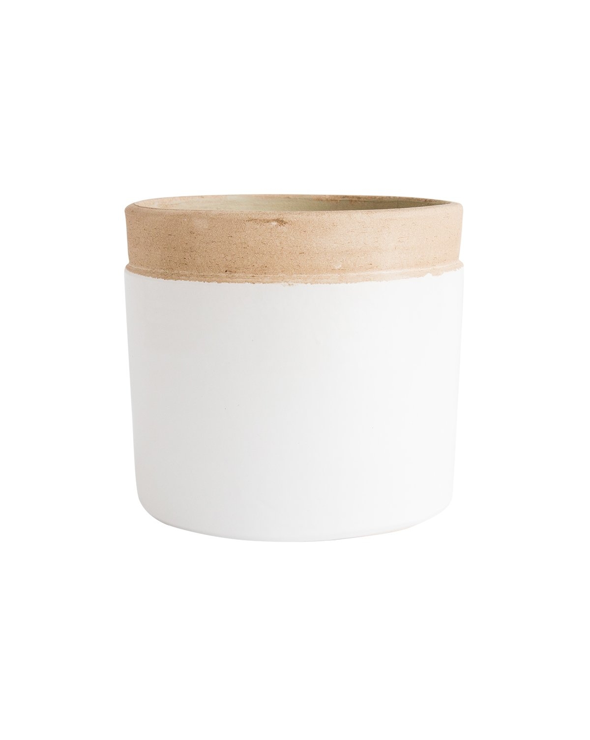 White & Sand Pot - Small - Image 0