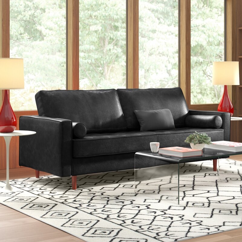 Geo 84 inch Genuine Leather Sofa - Image 2