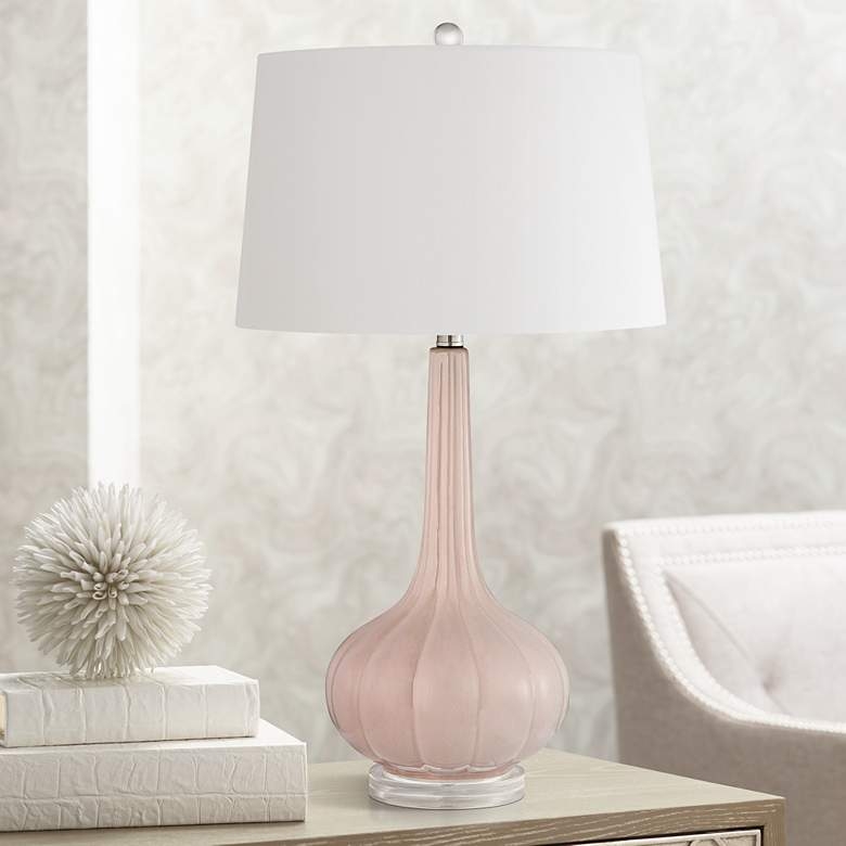Abbey Lane Pastel Pink Ceramic Table Lamp - Image 1