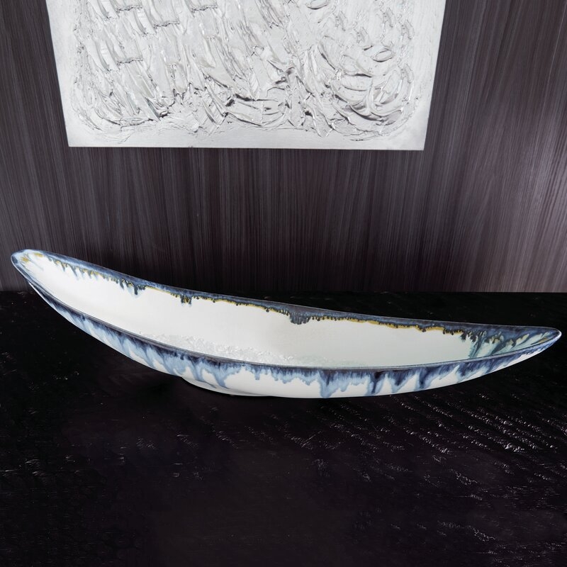 Global Views Glass Drip Canoe Bowl - Image 1