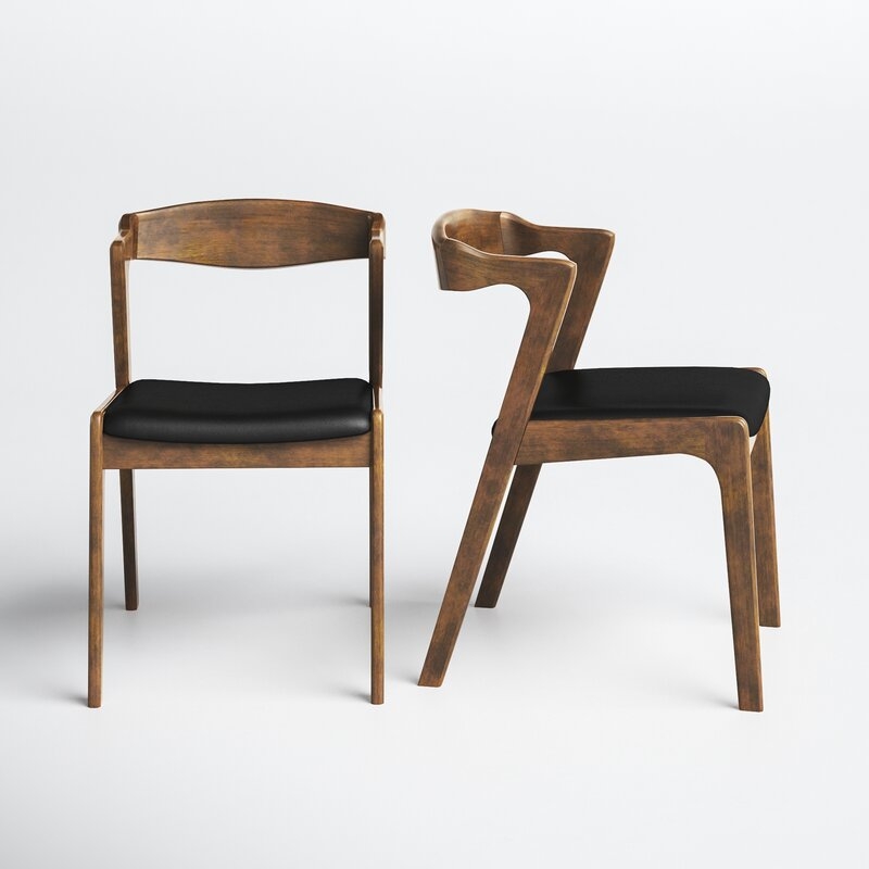 Varga Side Chair in Black/Brown (Set of 2) - Image 1