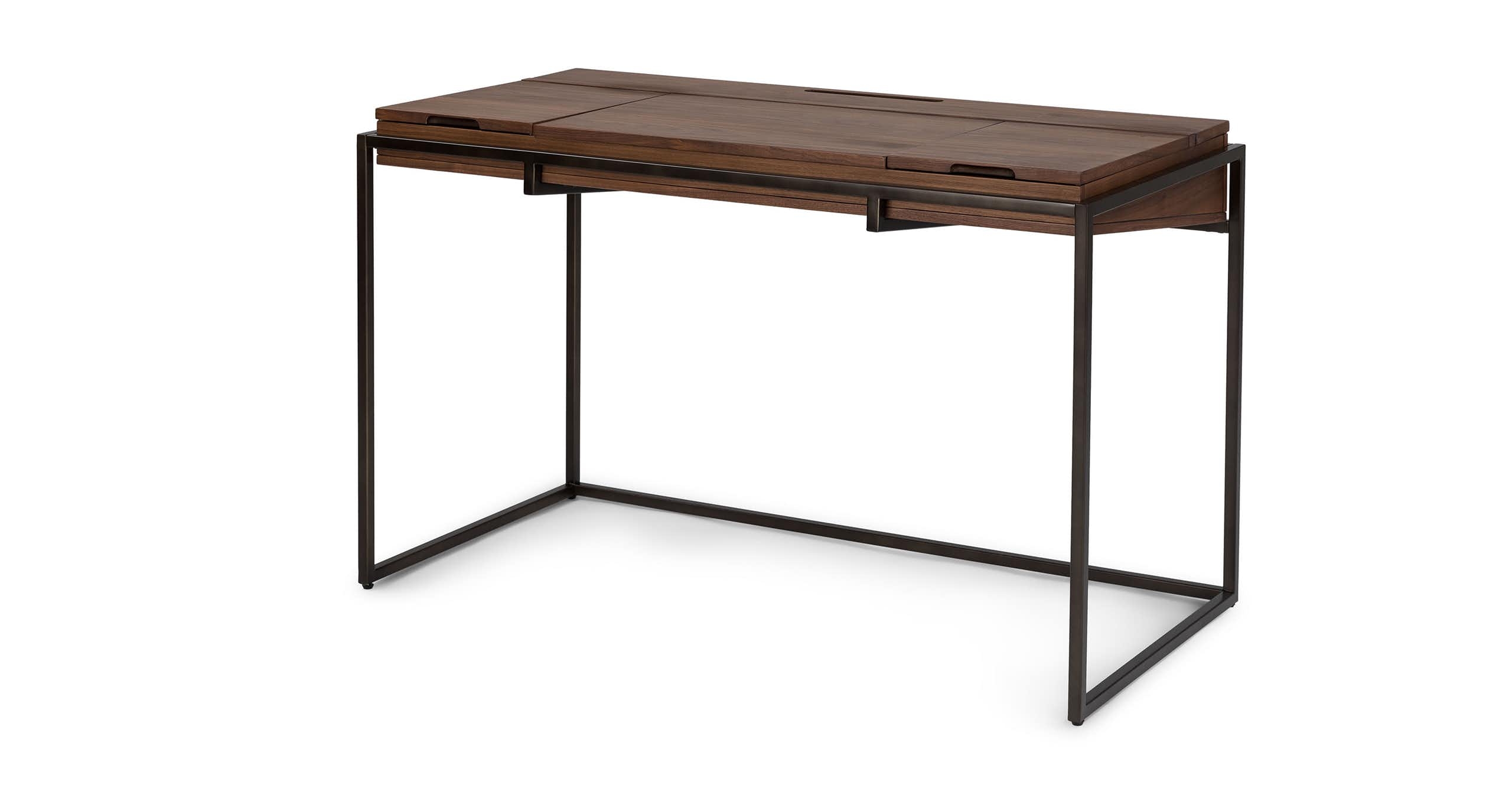 Oscuro Walnut and Dark Bronze Desk - Image 1