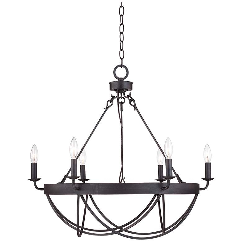 Lyster Square 28" Wide Oil-Rubbed Bronze Chandelier - Image 1