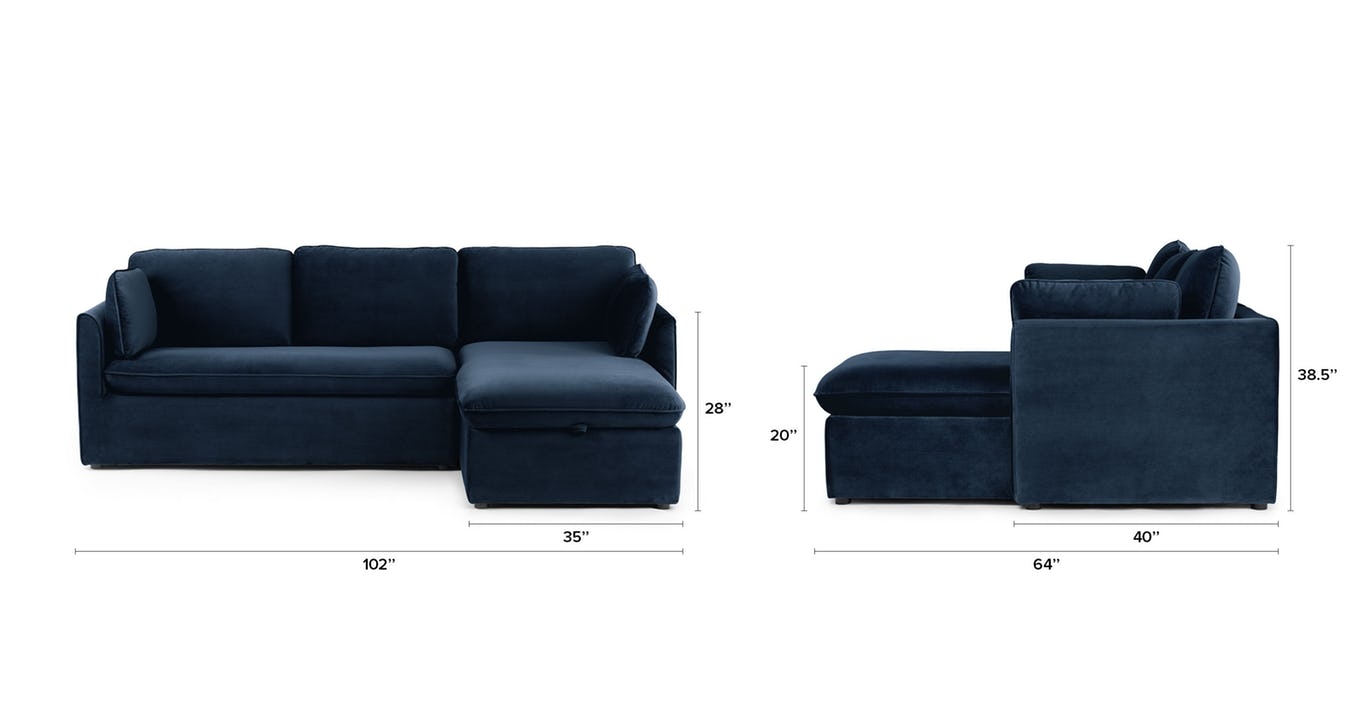 Oneira Tidal Blue Right Sofa Bed - Image 7