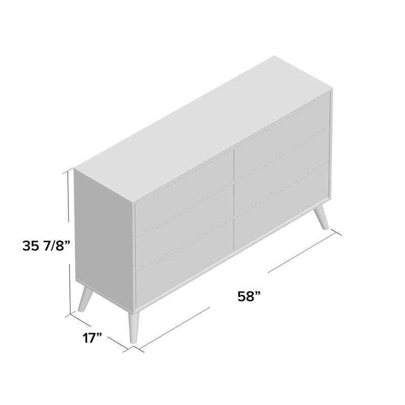 Staton 6 Drawer Double Dresser - White - Image 2