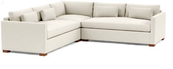 CHARLY Left Chaise Sectional - Chalk Heathered Weave - Image 1