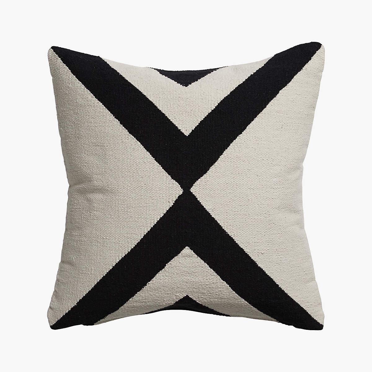 Xbase Black and White Throw Pillow with Down-Alternative Insert 23" - Image 0