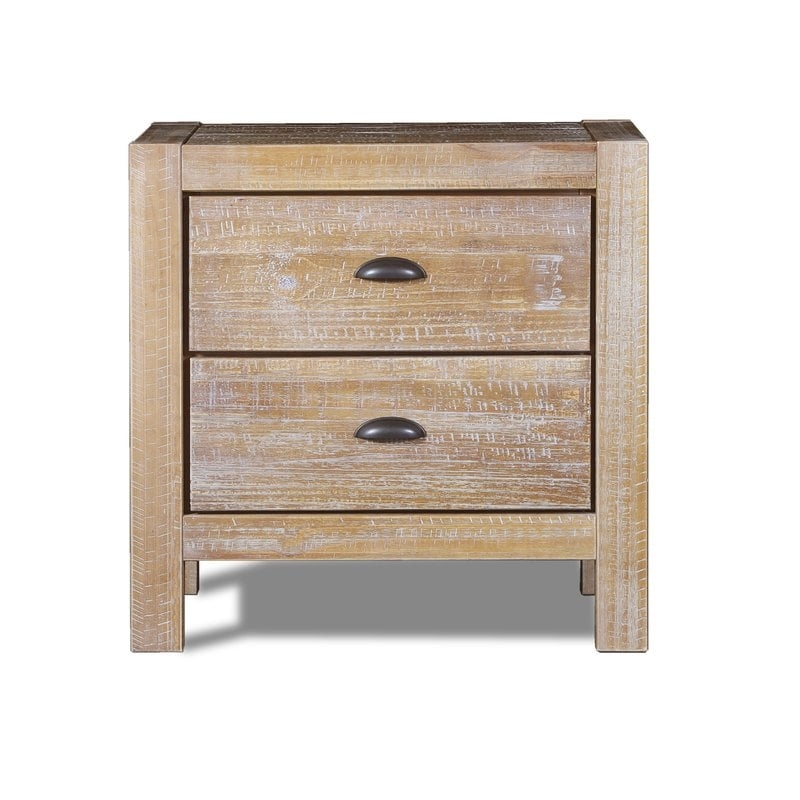 Grain Wood Furniture Montauk 2 Drawer Nightstand: Driftwood - Image 2