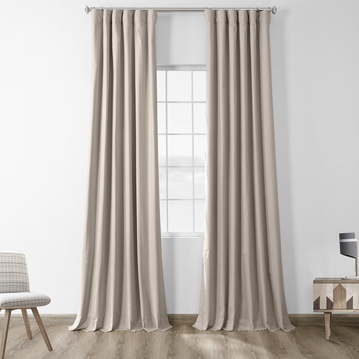 Bryce Solid Max Blackout Thermal Rod Pocket Curtains - Hazelwood Beige, 50" x 84" - Image 0