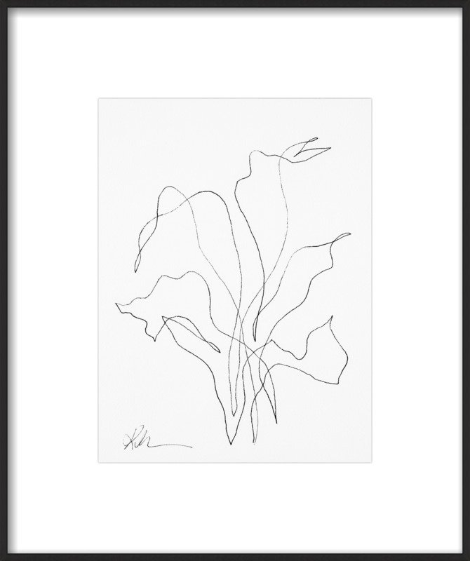 Ink Botanical 11  by Kellie Lawler for Artfully Walls // Matte Black Metal Frame With Matte - Image 0
