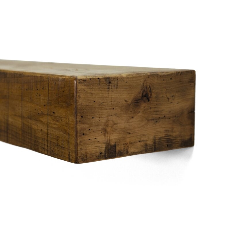Rustic Fireplace Shelf Mantel - 60" - aged oak - Image 2