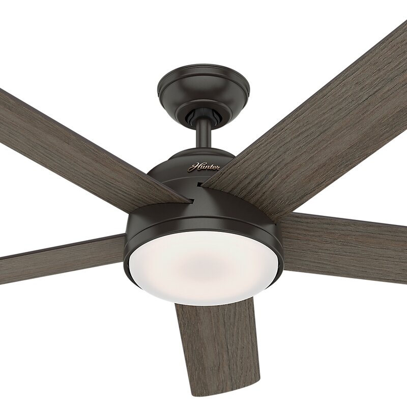 54'' Romulus 5 - Blade LED Smart Standard Ceiling Fan with Remote Control and Light Kit Included - Image 1