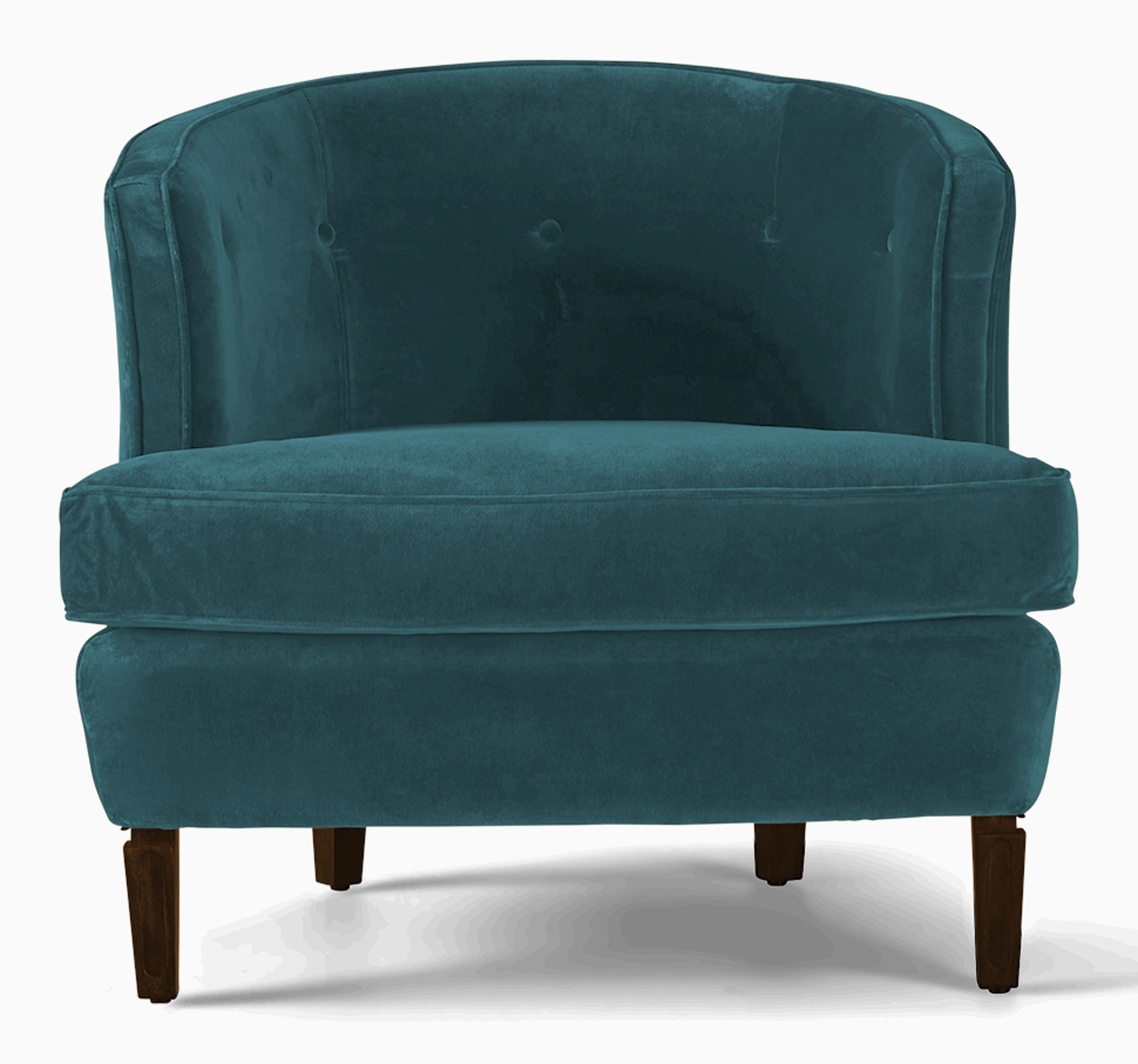 Blue Leigh Mid Century Modern Chair - Lucky Turquoise - Coffee Bean - Image 1