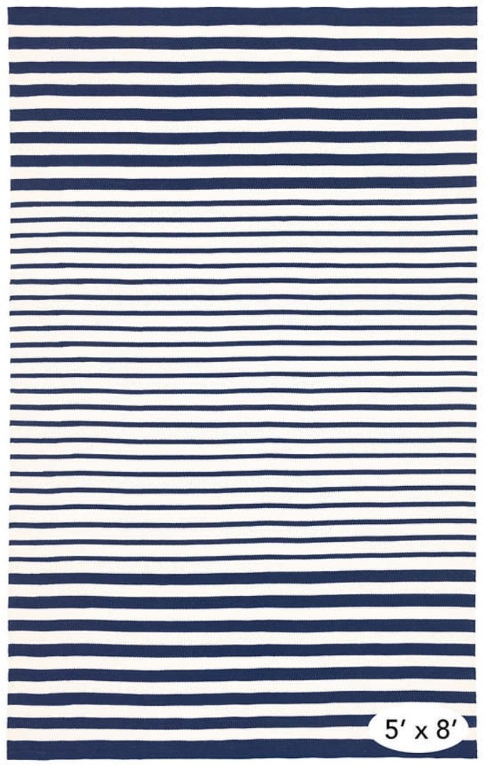 PORT STRIPE NAVY INDOOR/OUTDOOR RUG - Image 0