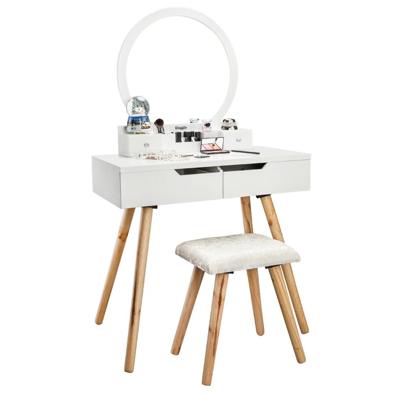 Ramsey Vanity Set with Stool and Mirror - Image 0