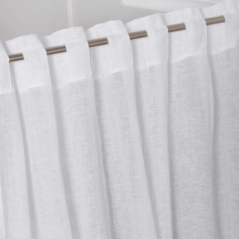 Isadora Linen Back Tab Solid Semi-Sheer Single Curtain Panel - Image 2