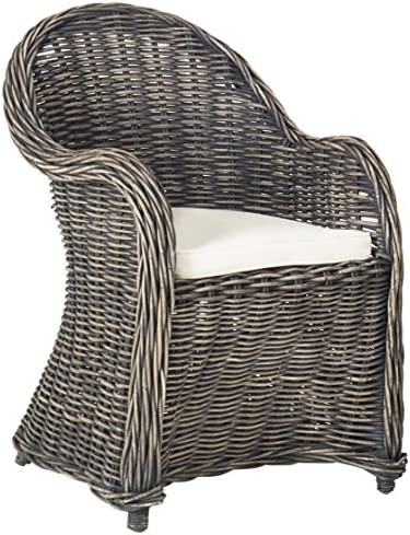 Callista Wicker Club Chair - Black Wash - Safavieh - Image 0