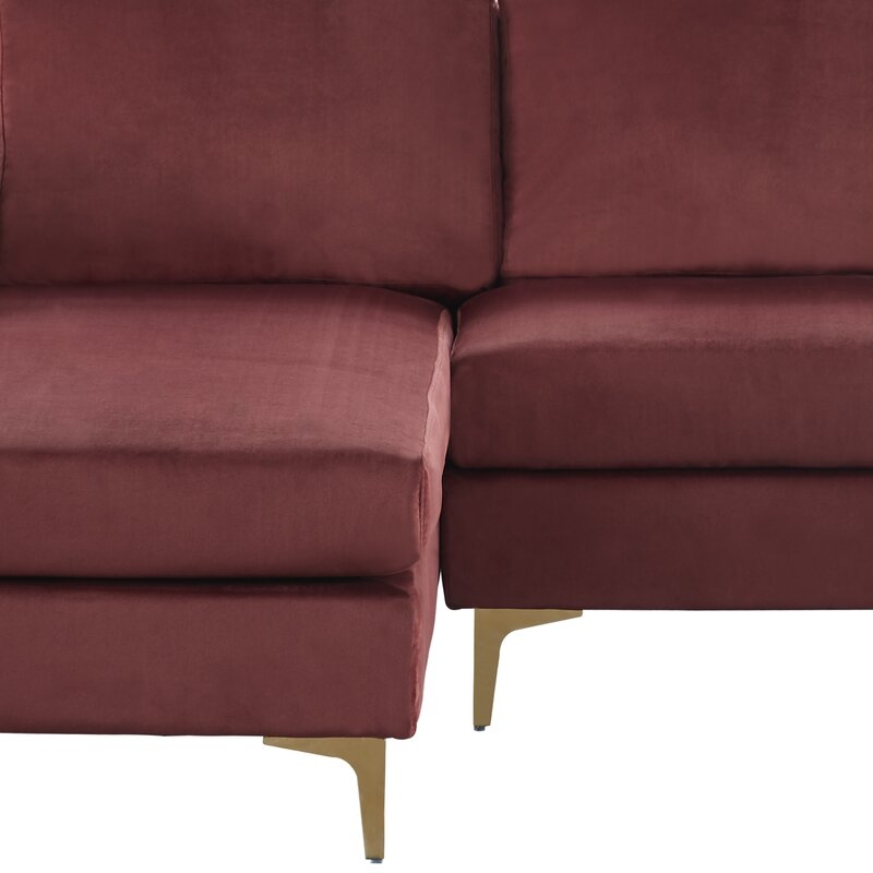 Marchagee 94" Wide Velvet Left Hand Facing Sofa & Chaise - Image 4