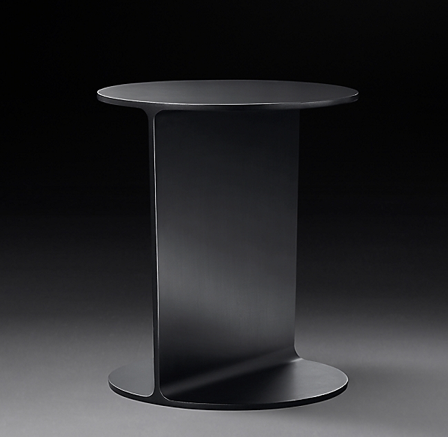I-BEAM STEEL ROUND SIDE TABLE - Image 1