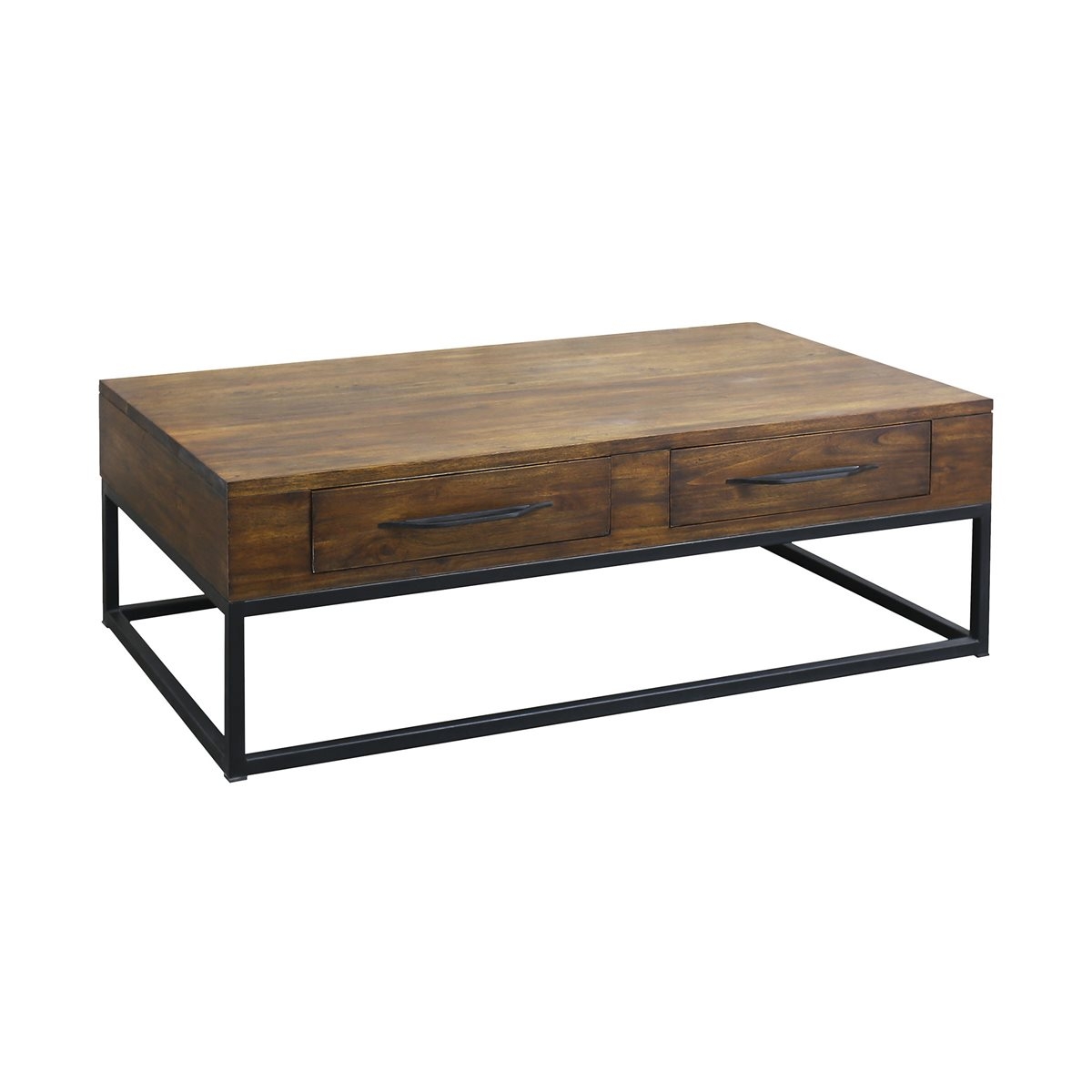 STANLEY 2-DRAWER COFFEE TABLE IN WOOD AND METAL - Image 0