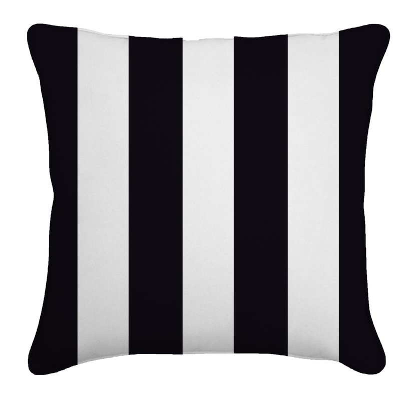 Outdoor Throw Pillow, Black and White - Image 0