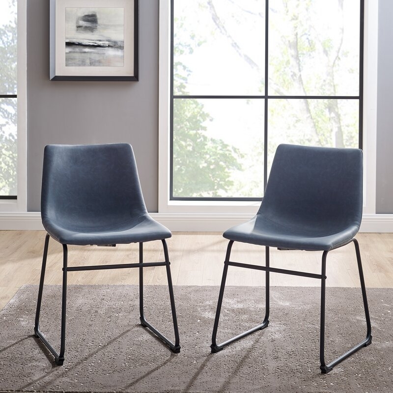 Navy Blue Aurik Upholstered Side Chair (Set of 2) - Image 0