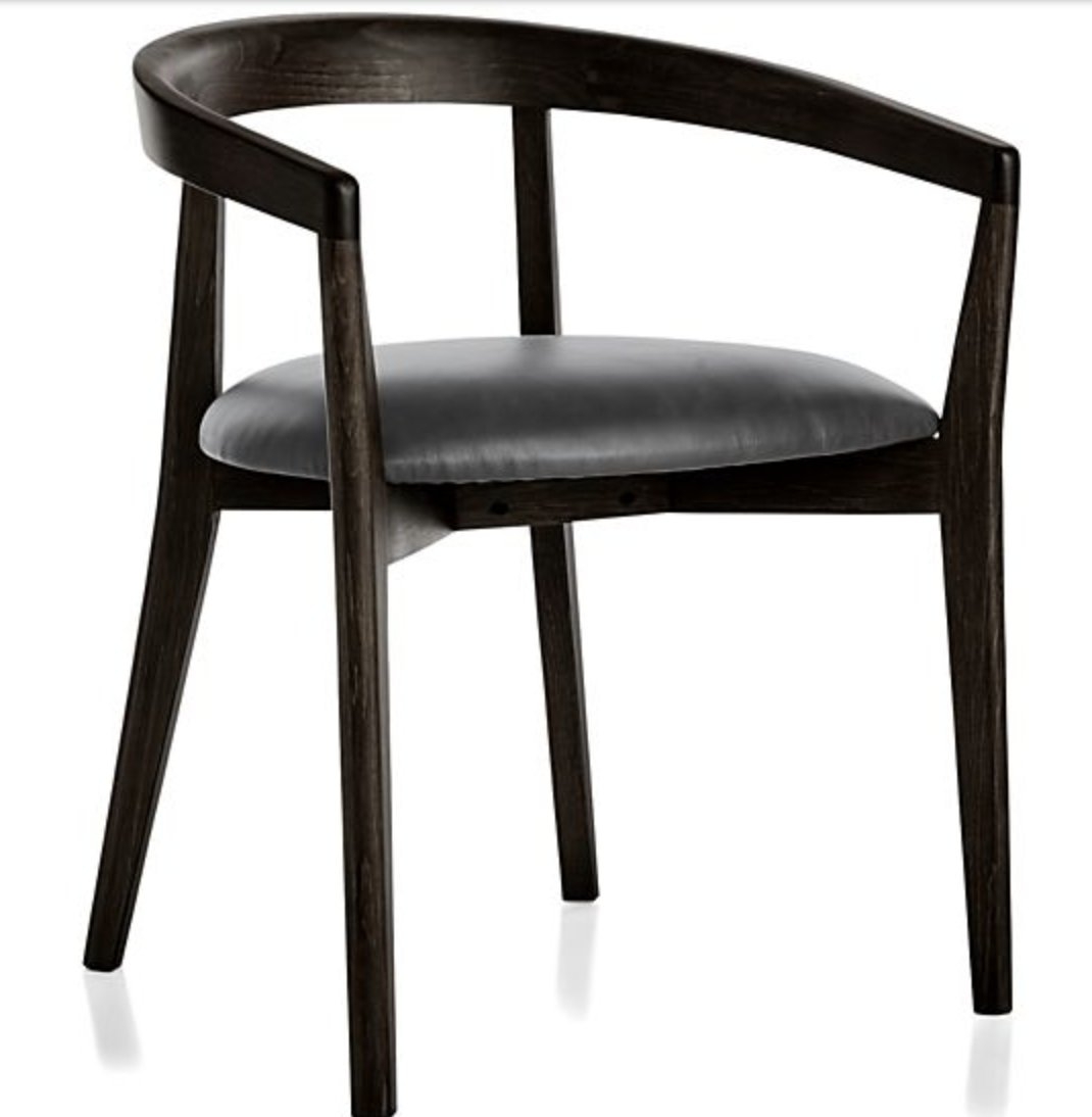 Cullen Dark Stain Granite Round Back Dining Chair - Image 0