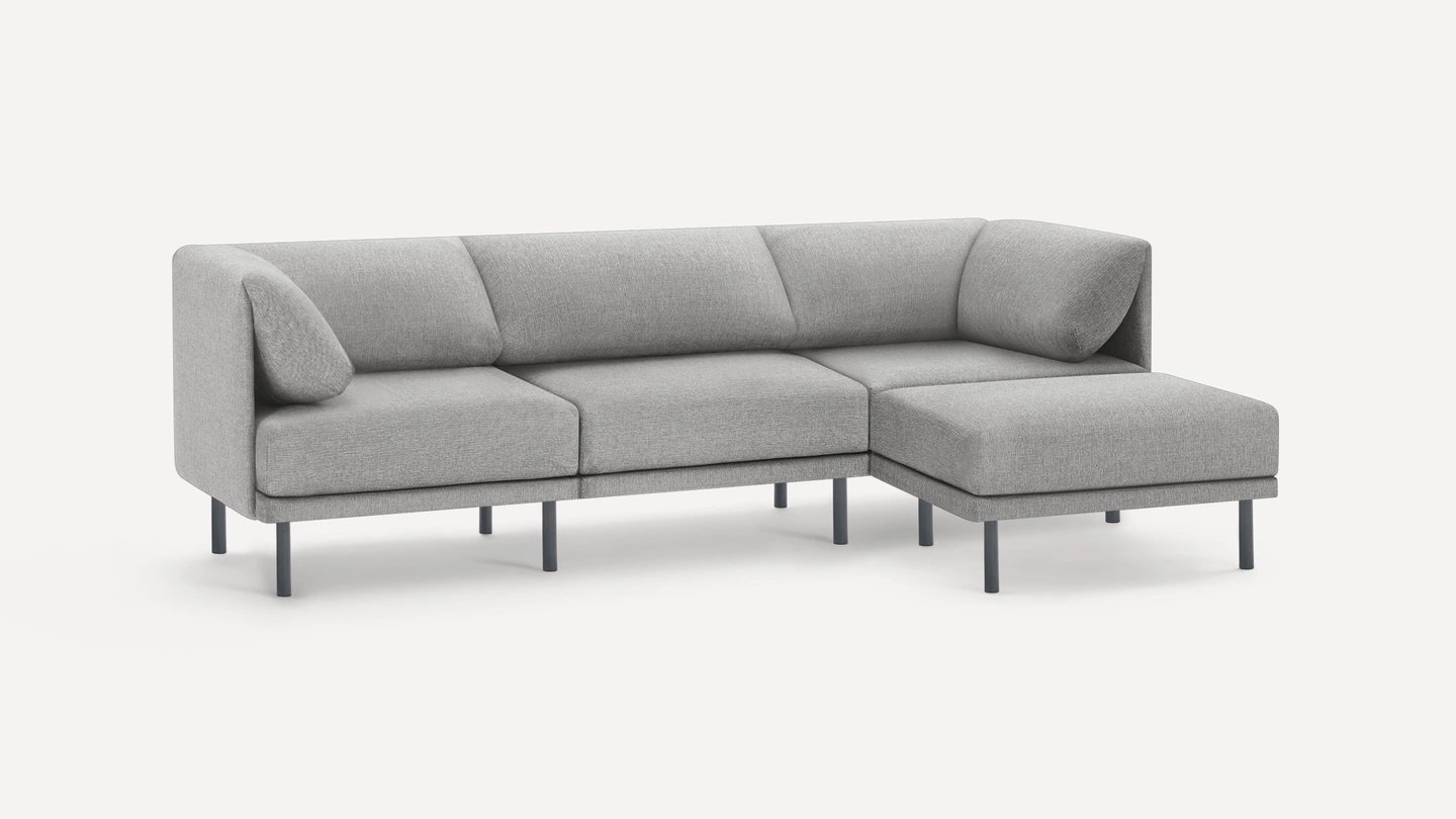 Range 4-Piece Sectional Lounger in Stone Gray - Image 0