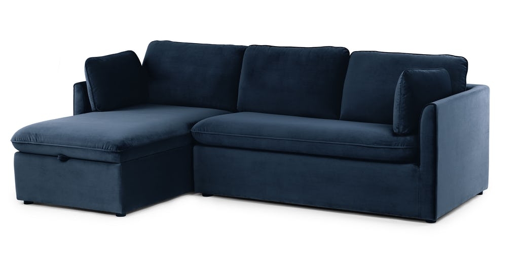 Oneira Tidal Blue Sleeper and storage Sectional - Image 1