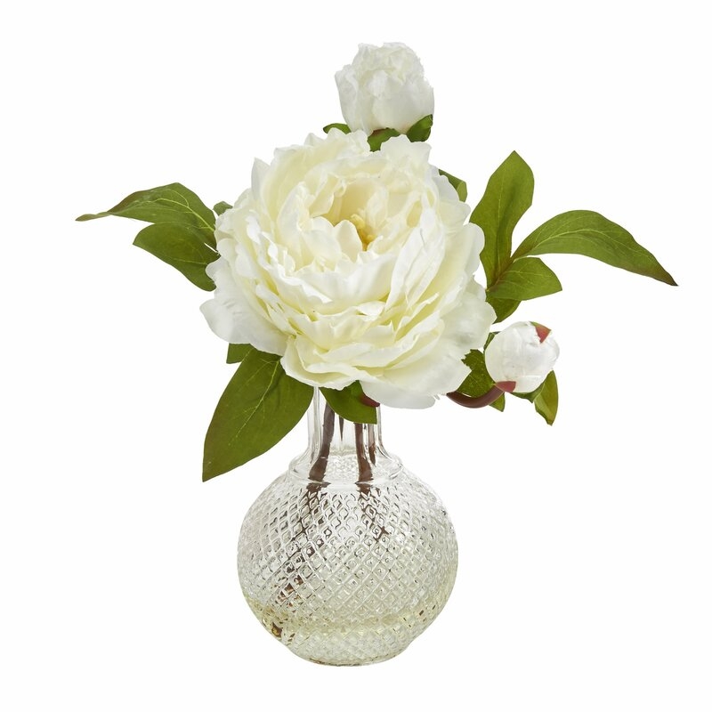 Peonies Floral Arrangement in Vase - Image 0