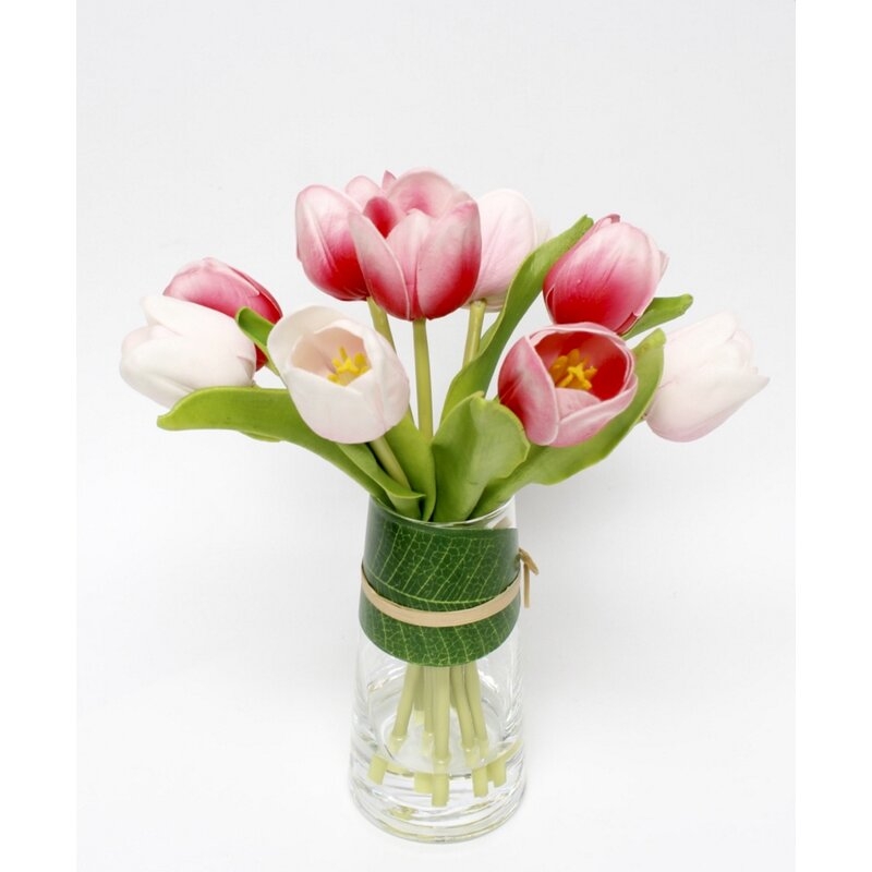 Tulip Floral Arrangement in Vase - Image 0
