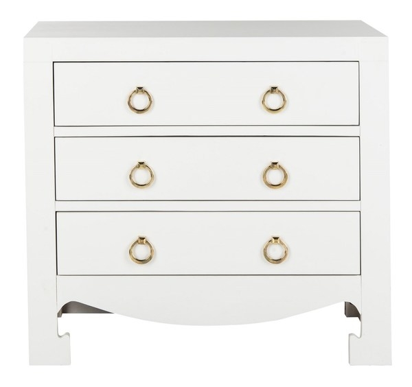 Dion 3 Drawer Chest - White/Gold - Arlo Home - Image 0