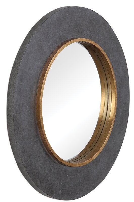 Zena Round Beveled/Distressed Accent Mirror - Image 2