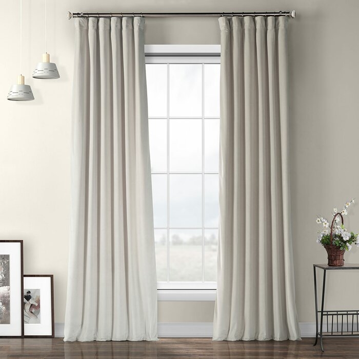 Livia Riverton Solid Heritage Plush Velvet Rod Pocket Single Curtain Panel - Image 0