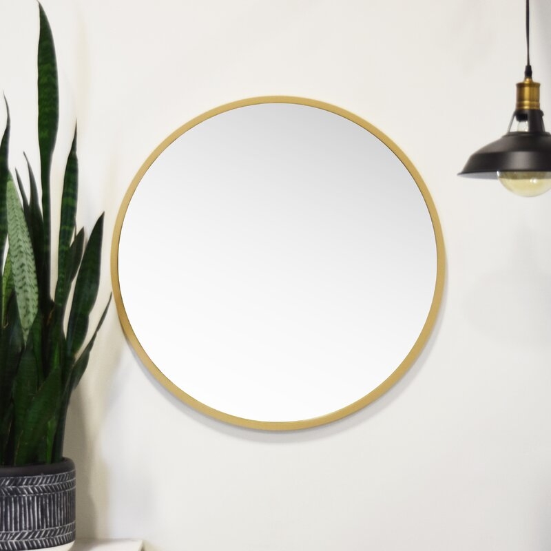 Clique Modern and Contemporary Wall Mounted Mirror - Gold - Image 0