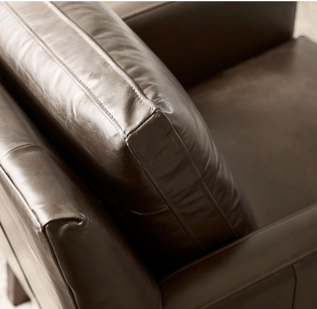Felix Leather Armchair, Polyester Wrapped Cushions, Vintage Cocoa - Image 3