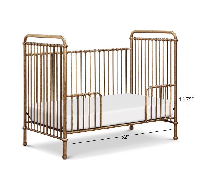 Million Dollar Baby Abigail 3-in-1 Metal Convertible Crib, Vintage Gold - Image 5